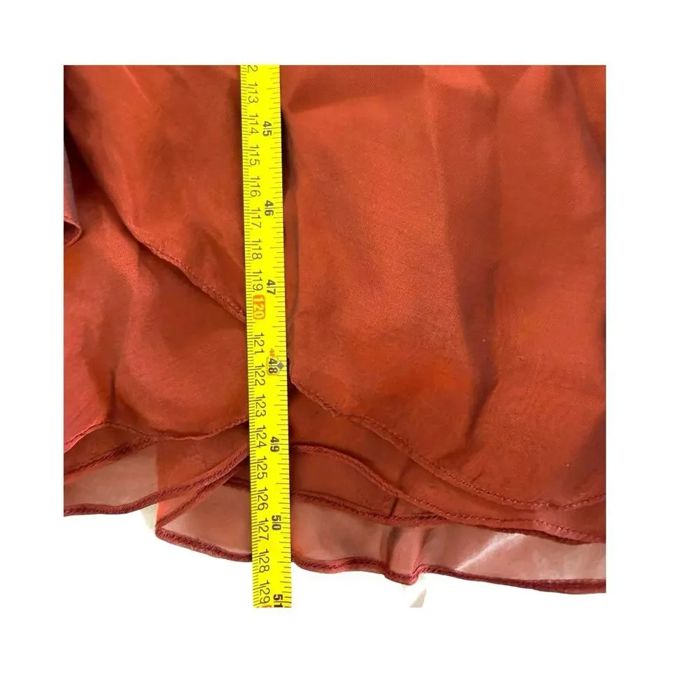 Vtg Shawn Ray Fons Strapless Tiered Ruffle Silk Evening Gown Ruffle Terracotta